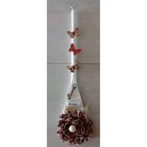 Handmade Wooden Decorated Spoon Wall Decor Home Deco Flower Butterfly Dream New